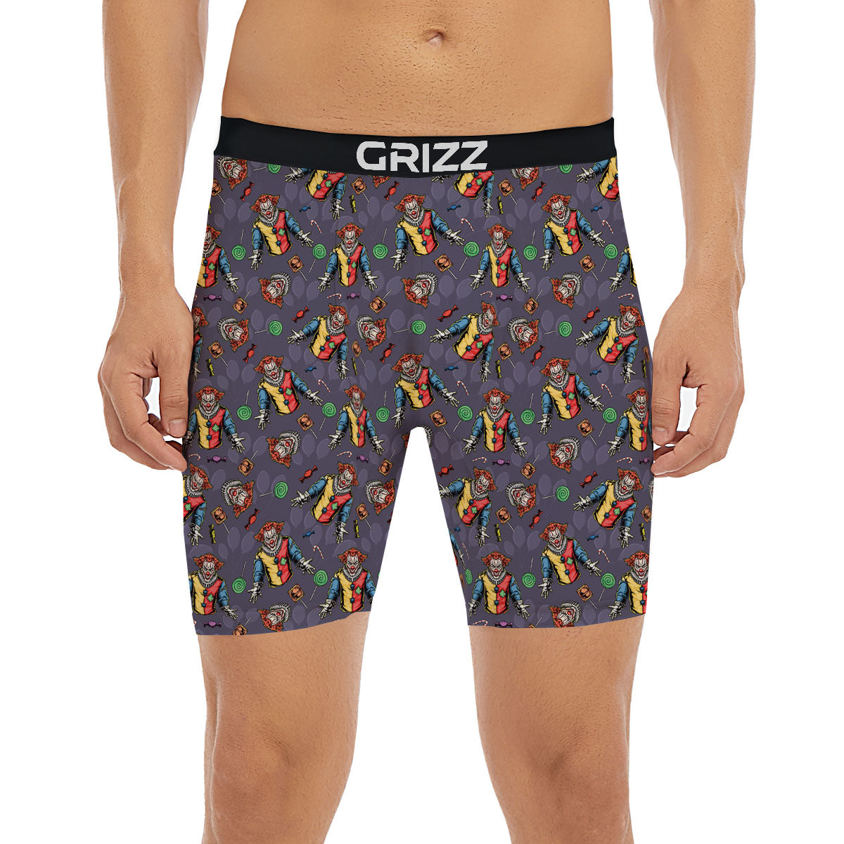 Scary Evil Clown Print Pattern Boxer Briefs-grizzshop