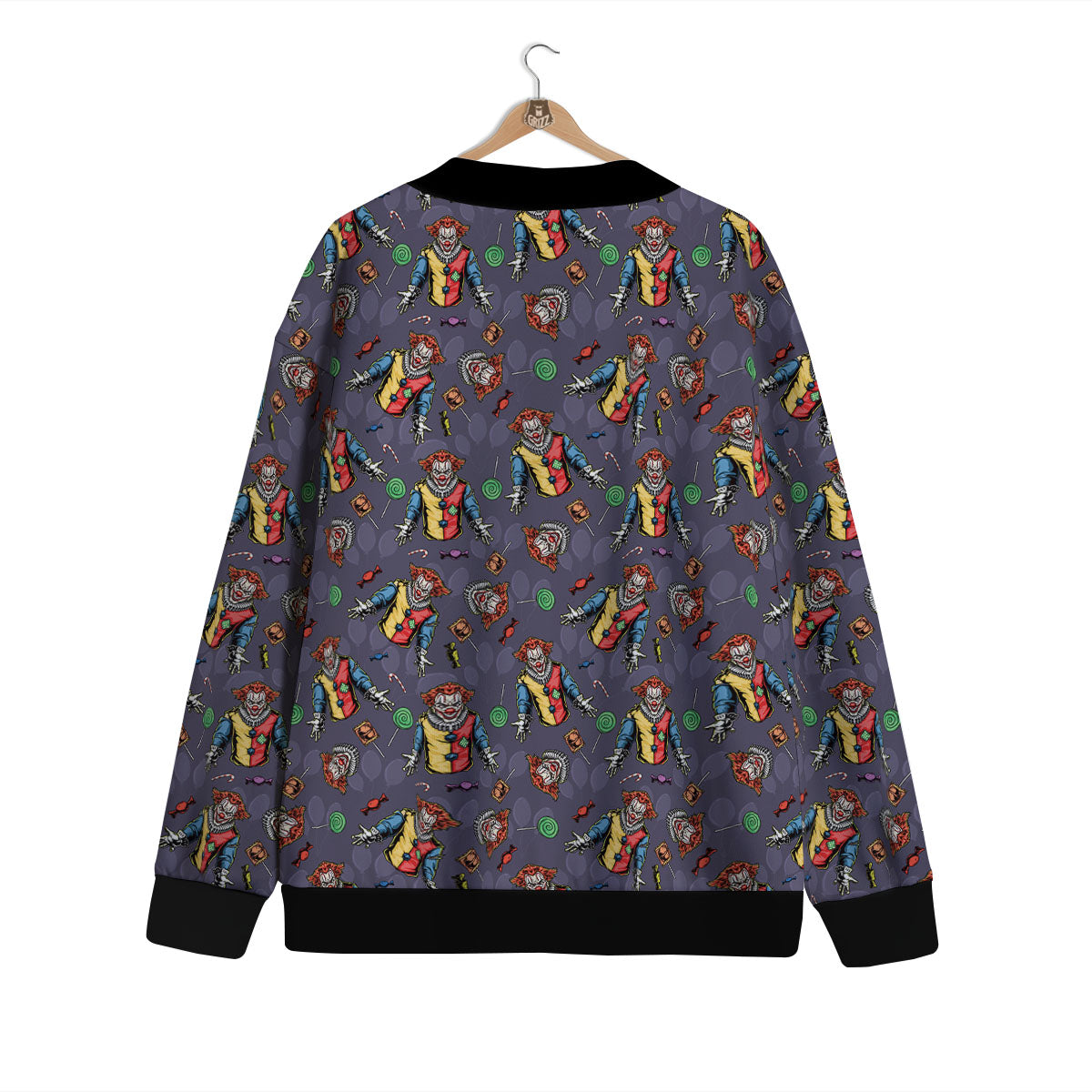 Scary Evil Clown Print Pattern Cardigan-grizzshop