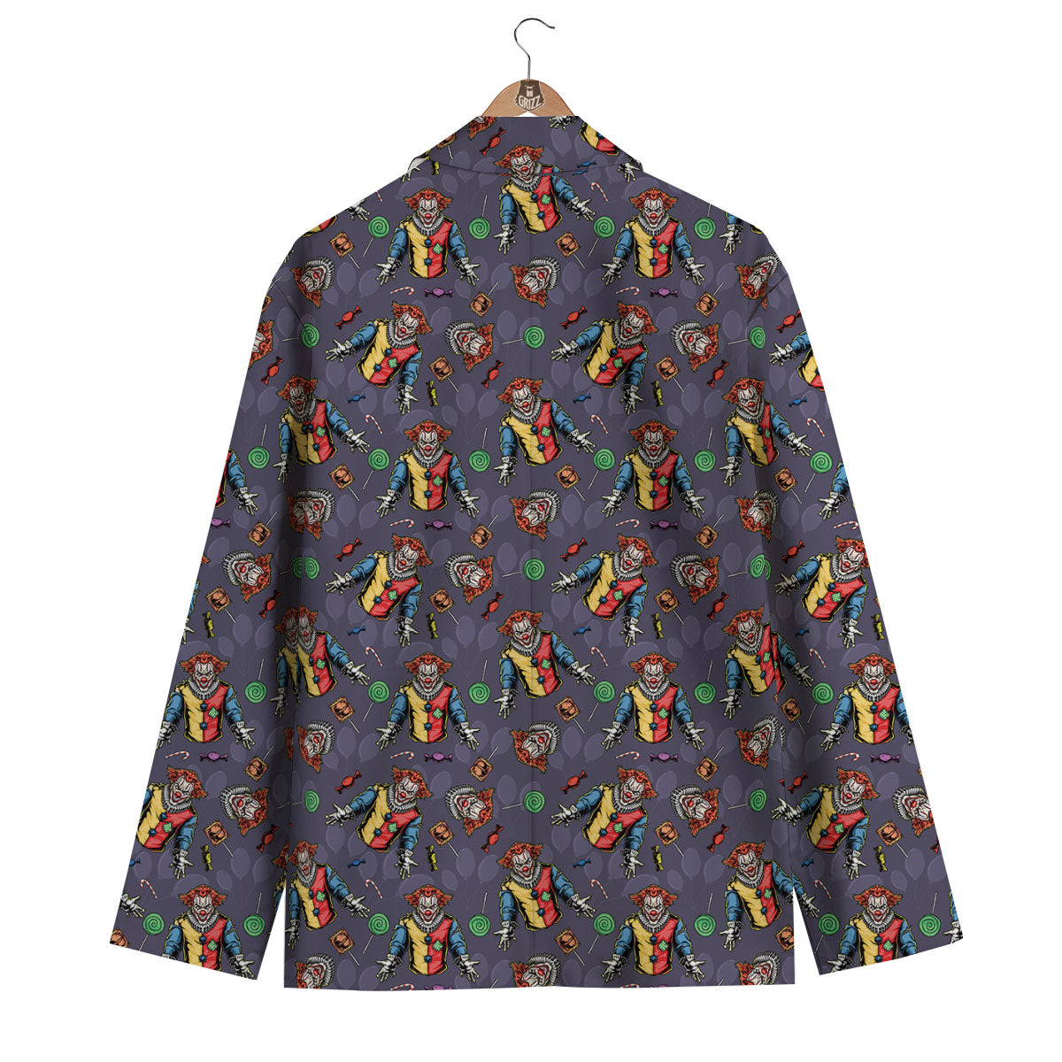 Scary Evil Clown Print Pattern Men's Blazer-grizzshop