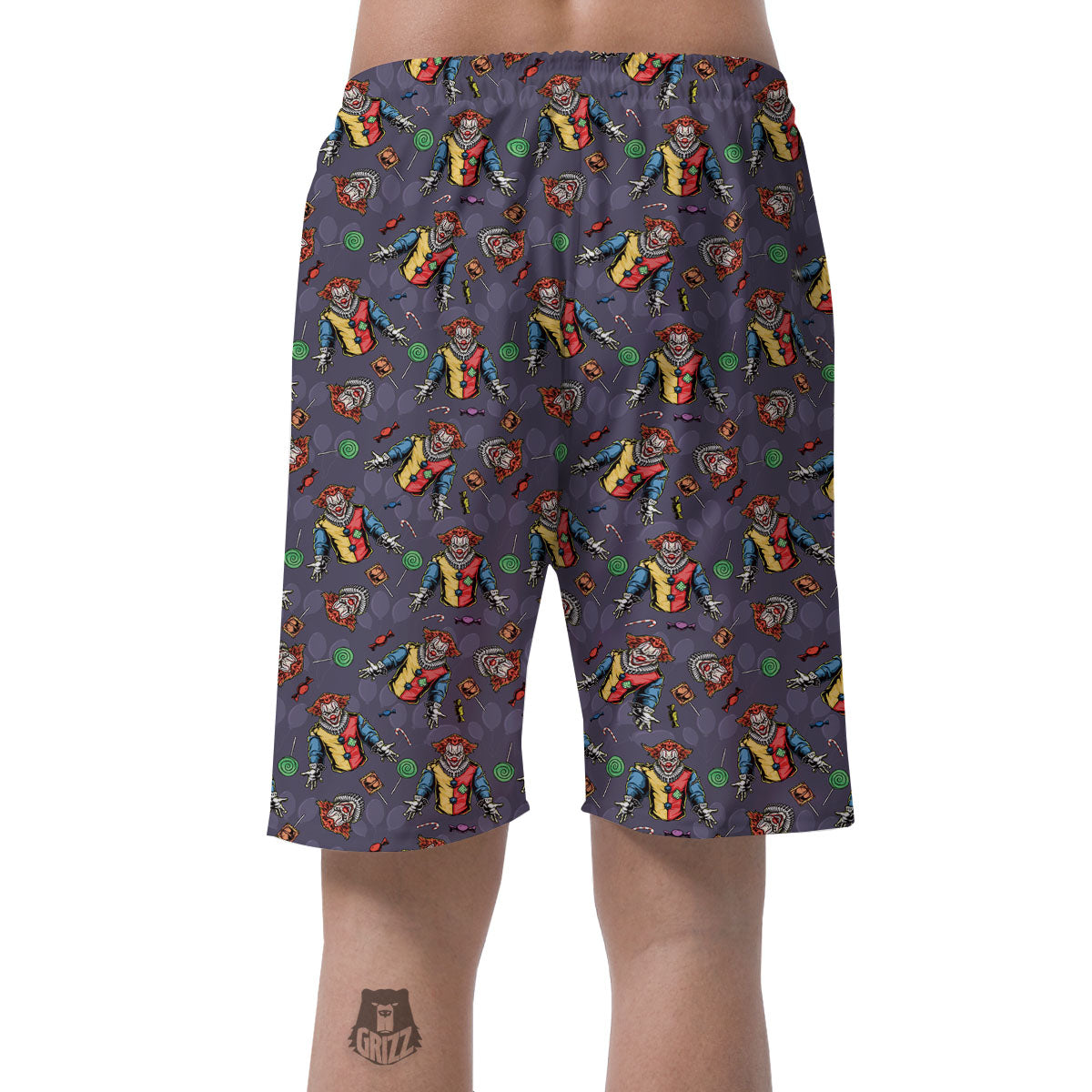 Scary Evil Clown Print Pattern Men's Shorts-grizzshop