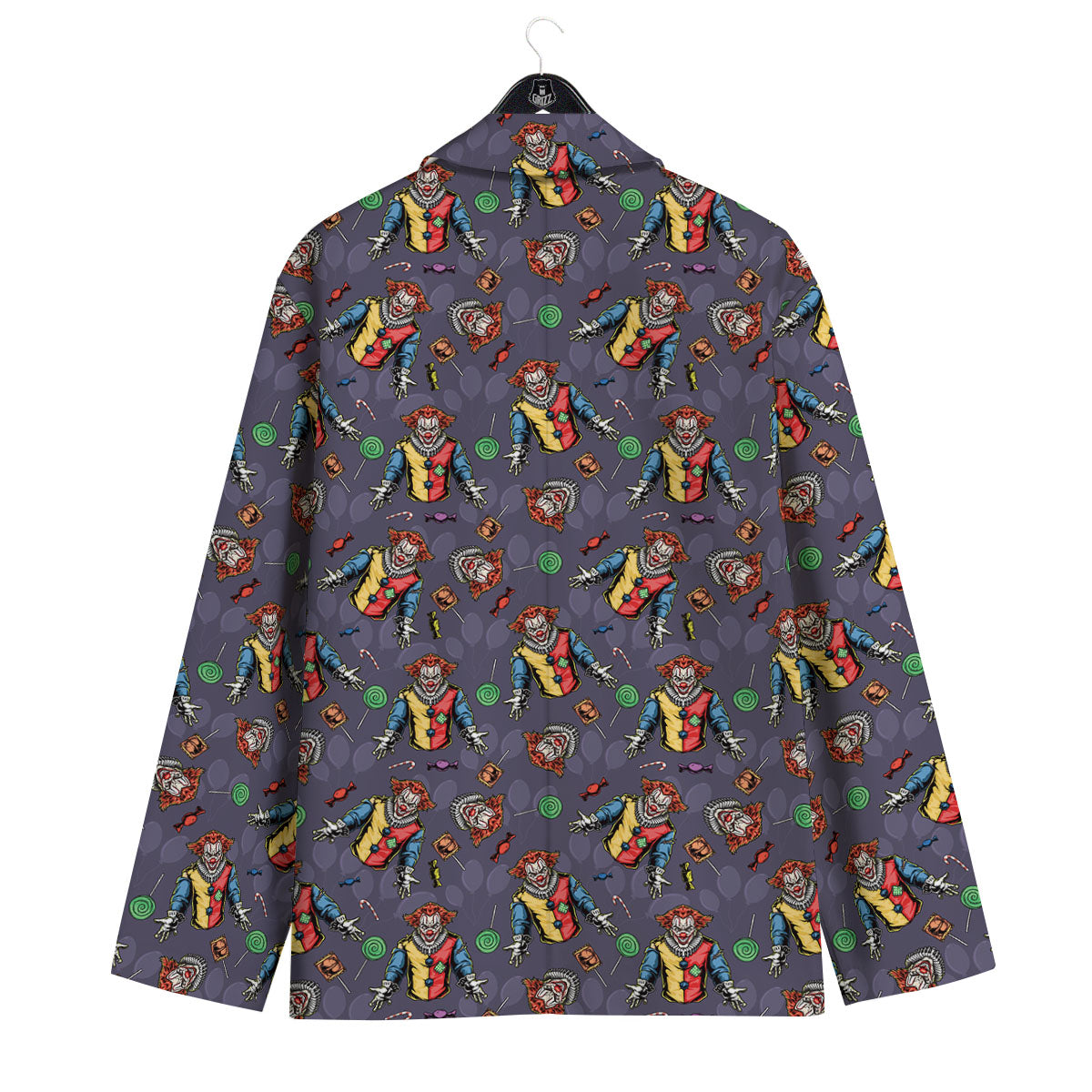Scary Evil Clown Print Pattern Men's Sport Coat-grizzshop