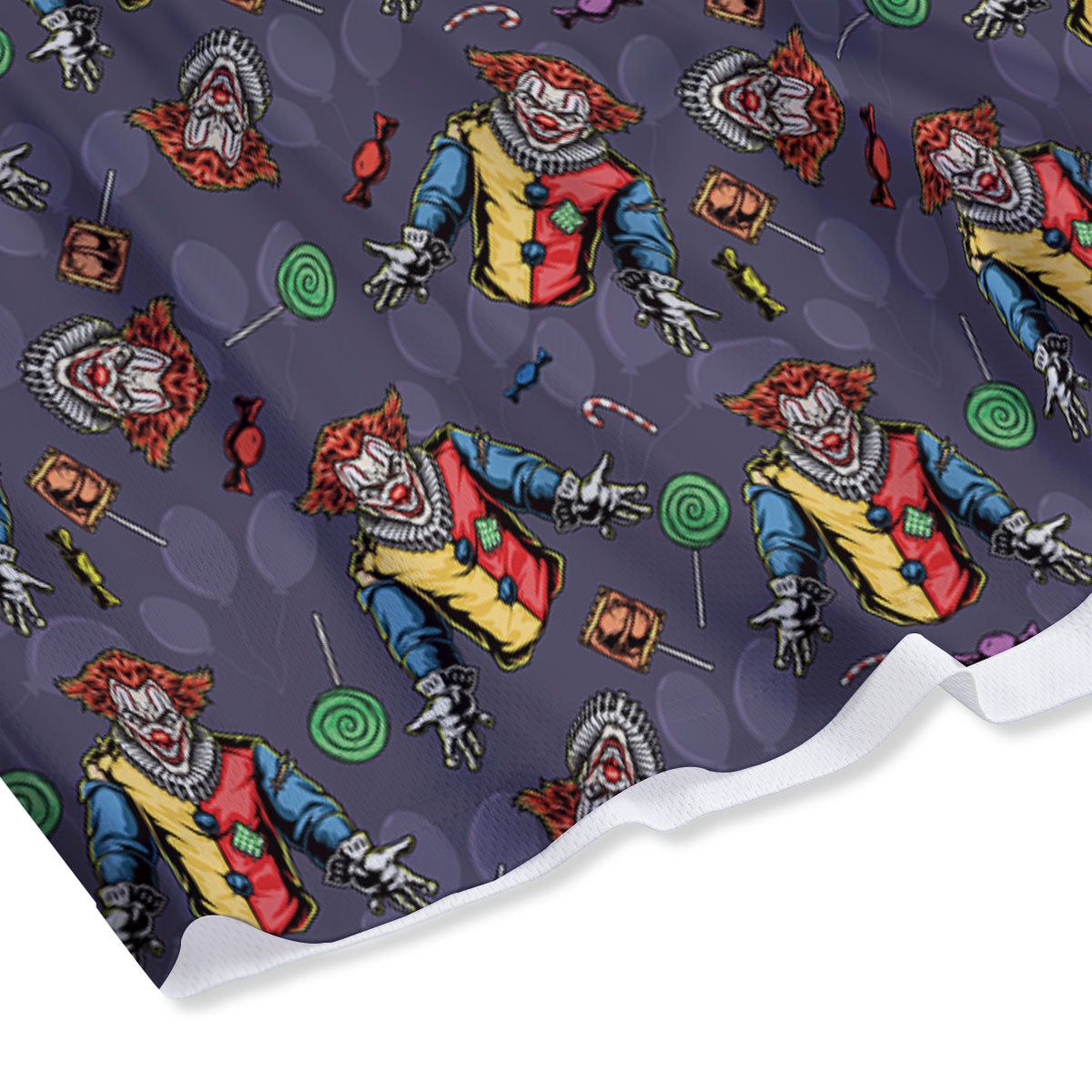 Scary Evil Clown Print Pattern Mesh Shorts
