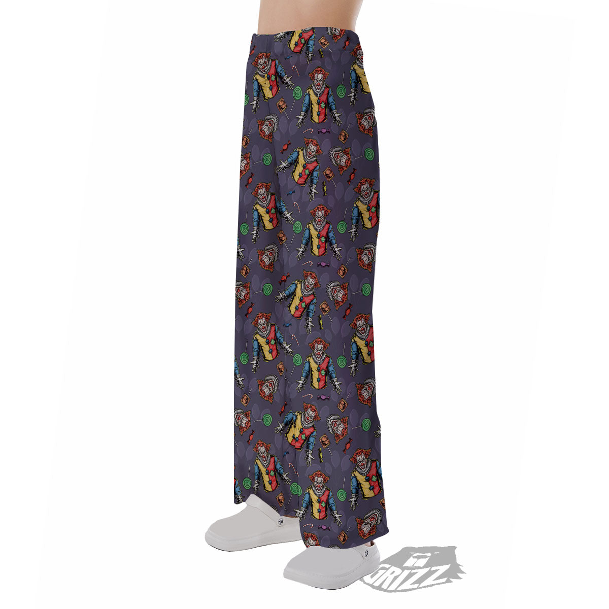 Scary Evil Clown Print Pattern Pajama Pants-grizzshop