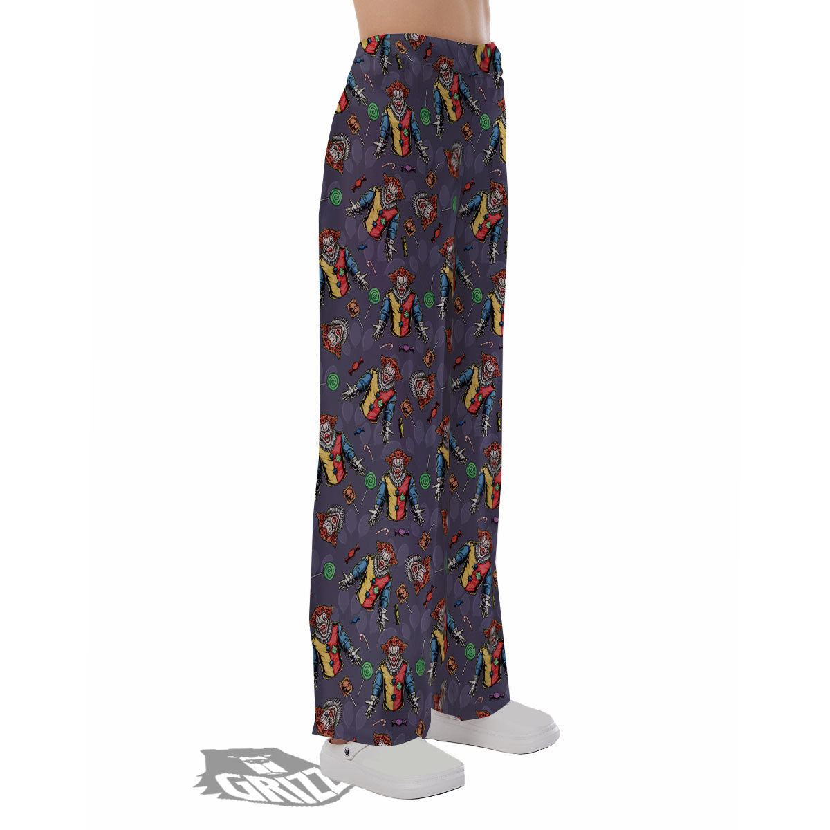 Scary Evil Clown Print Pattern Pajama Pants-grizzshop
