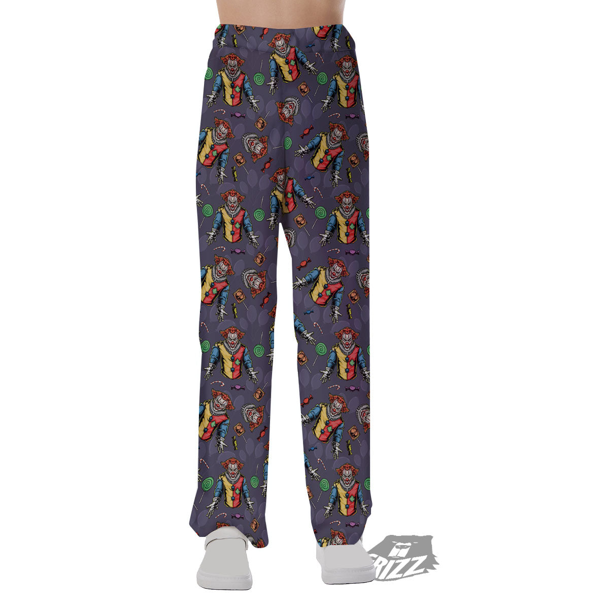Scary Evil Clown Print Pattern Pajama Pants-grizzshop