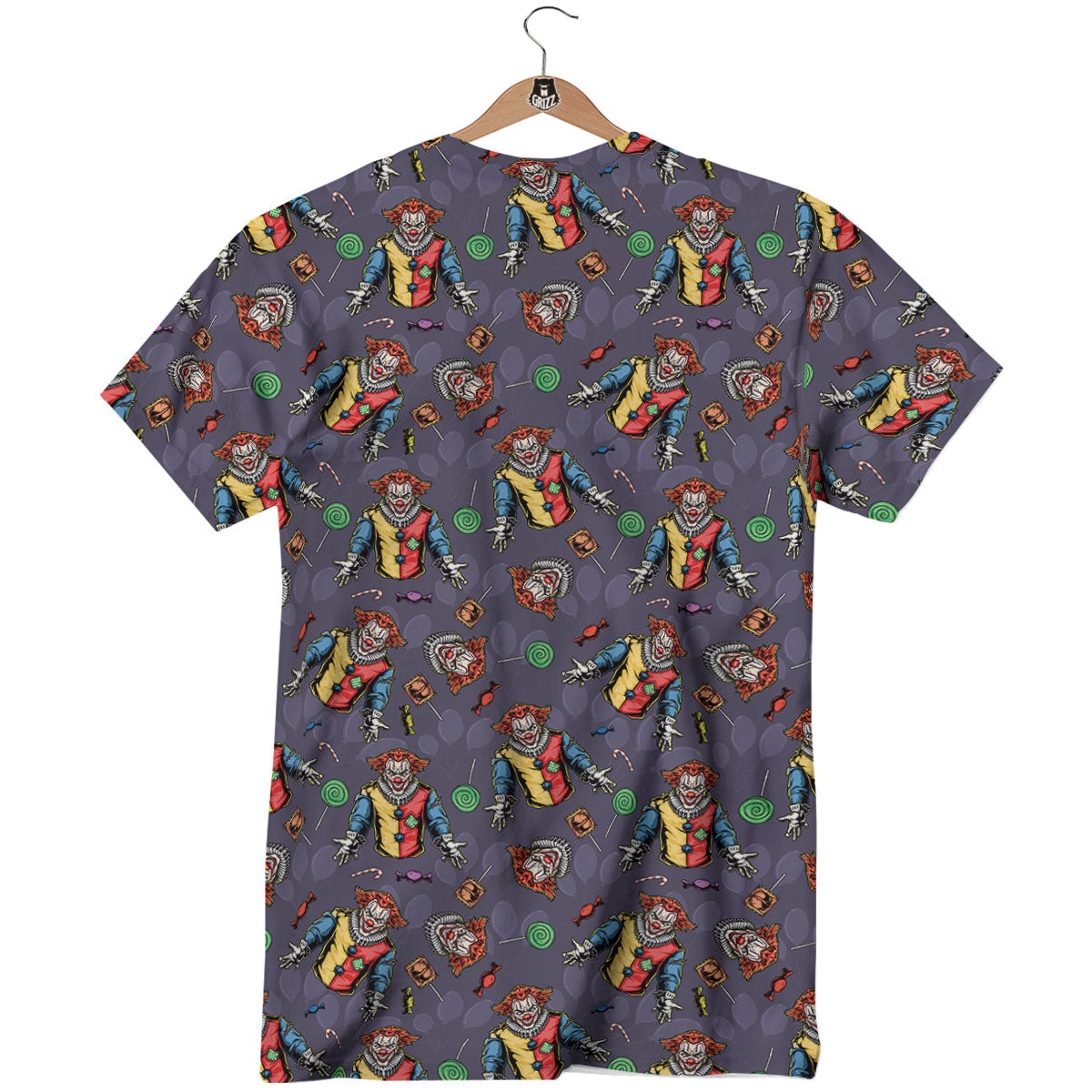 Scary Evil Clown Print Pattern T-Shirt-grizzshop