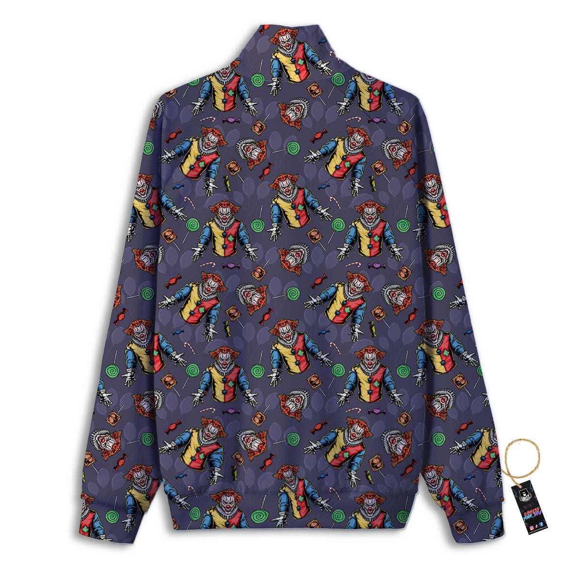 Scary Evil Clown Print Pattern Track Jacket-grizzshop