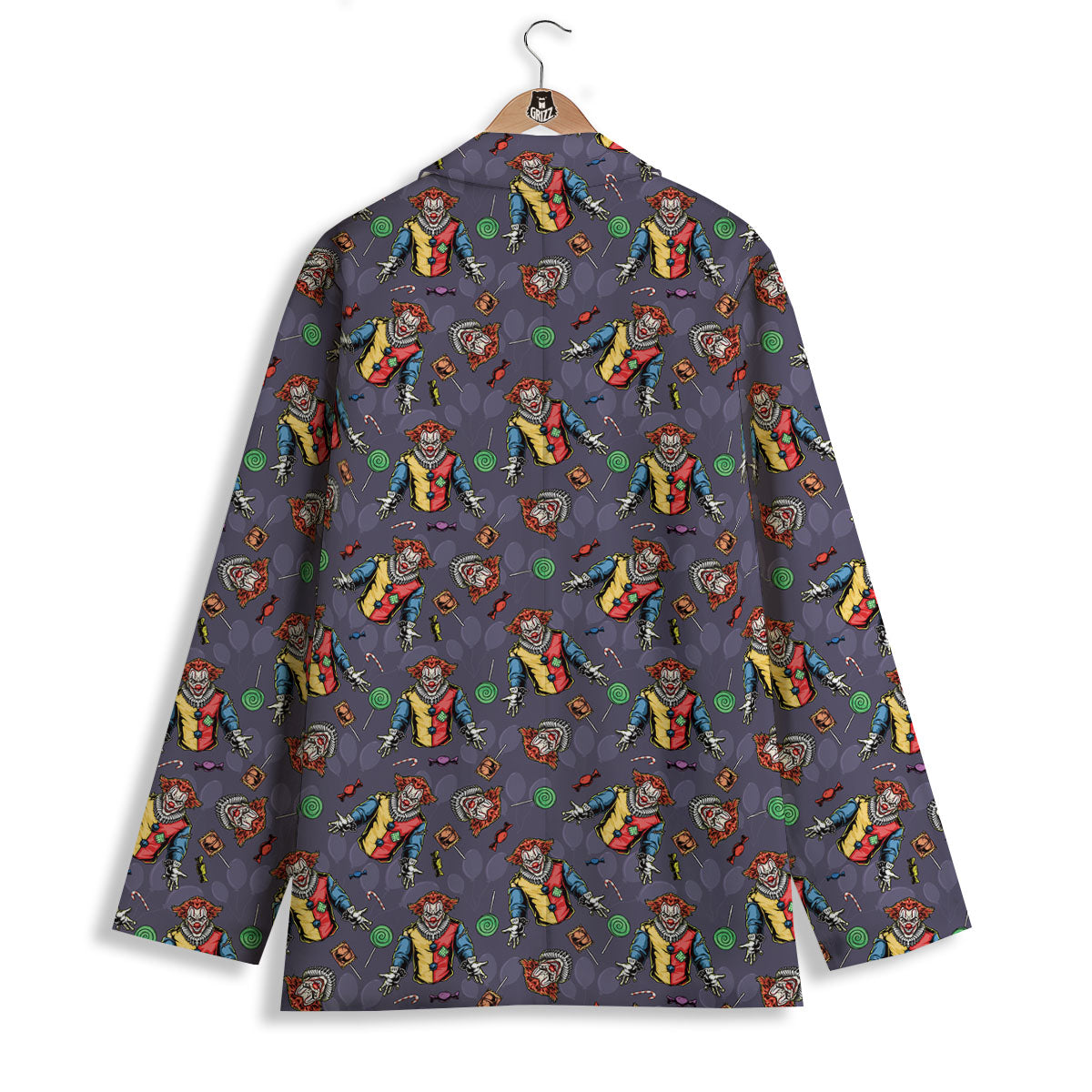 Scary Evil Clown Print Pattern Women's Blazer-grizzshop