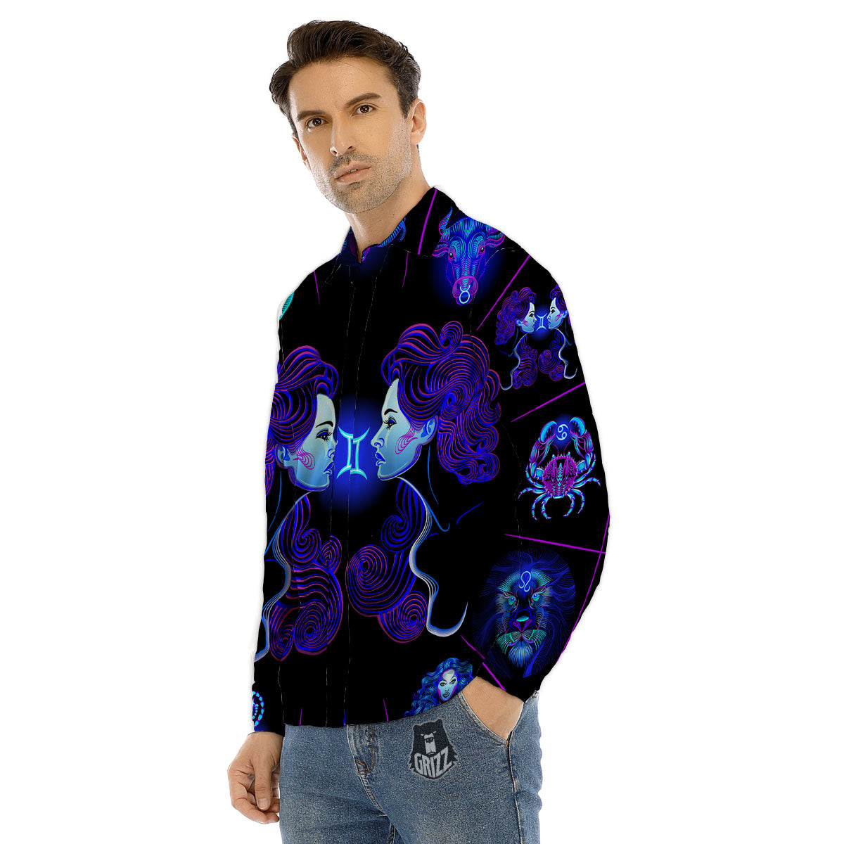 Scary Pumpkin Halloween Print Pattern Men's Dress Shirts-grizzshop