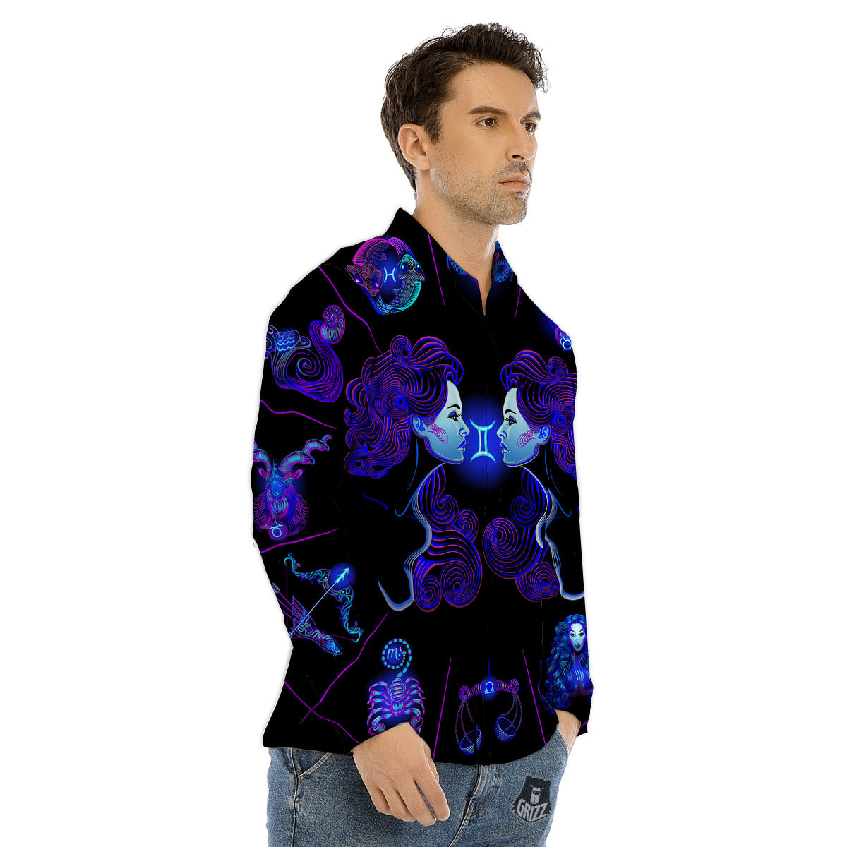 Scary Pumpkin Halloween Print Pattern Men's Dress Shirts-grizzshop