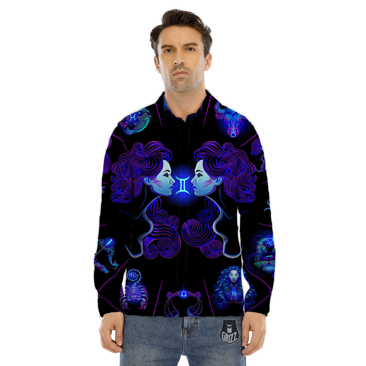 Scary Pumpkin Halloween Print Pattern Men's Dress Shirts-grizzshop