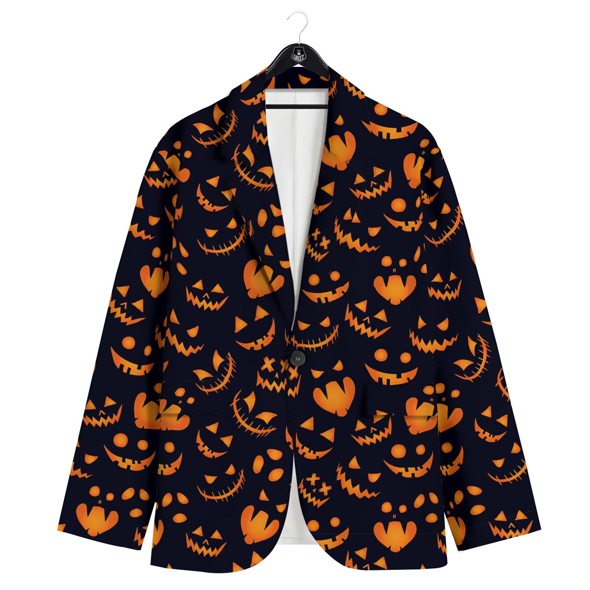 Scary Pumpkin Halloween Print Pattern Men's Sport Coat-grizzshop