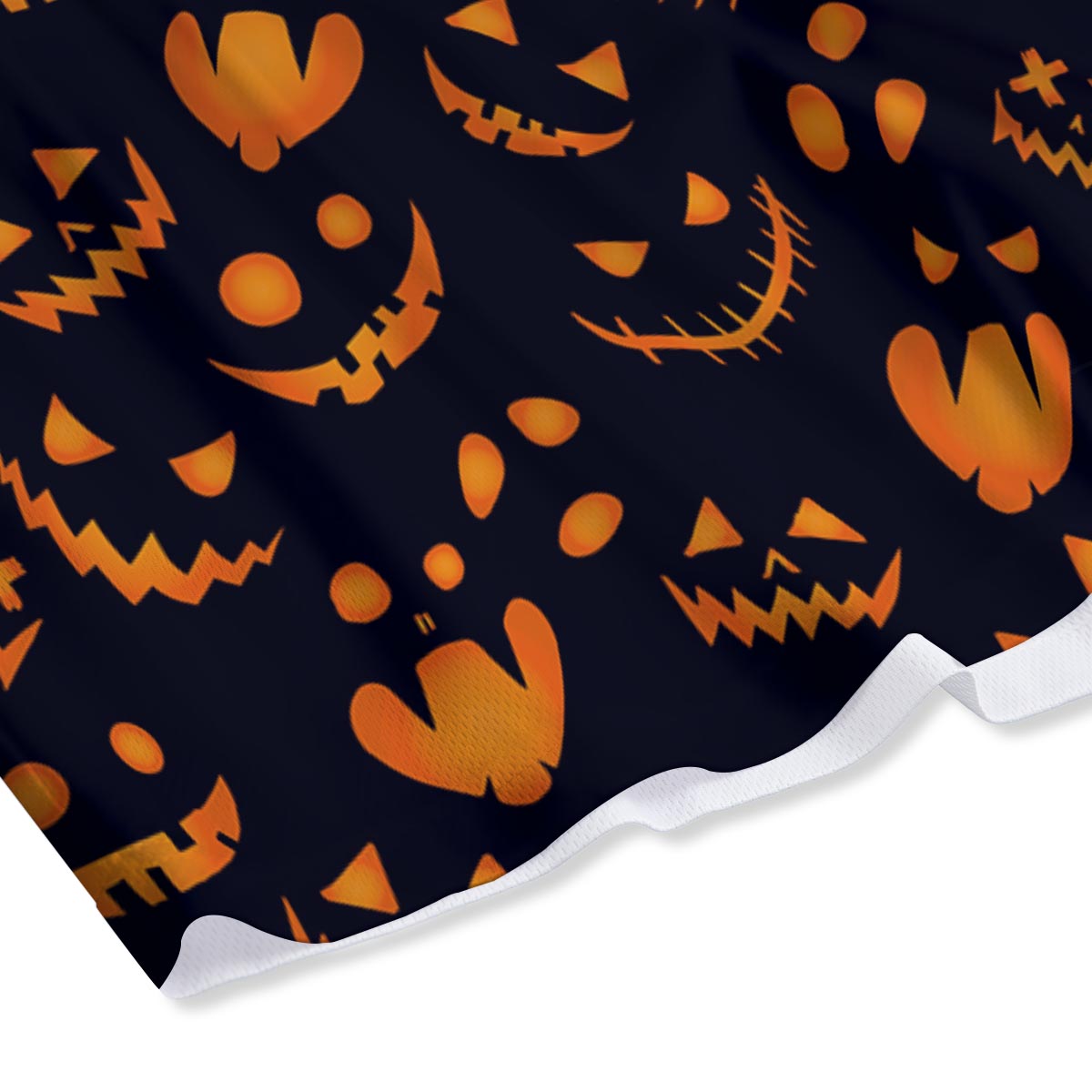 Scary Pumpkin Halloween Print Pattern Mesh Shorts