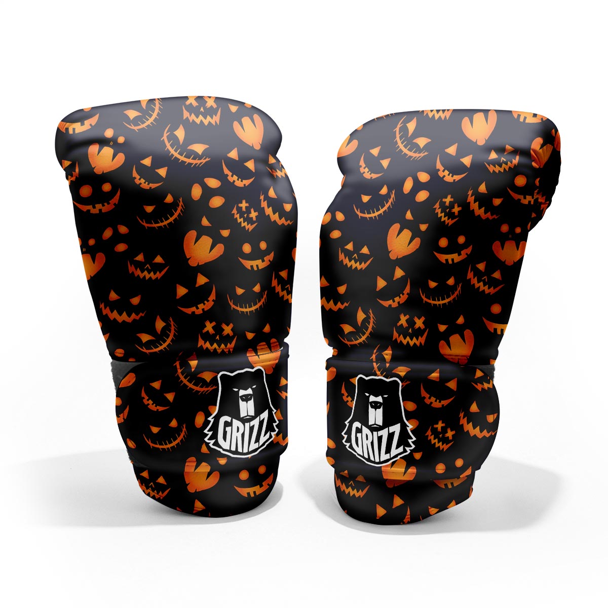 Scary Pumpkin Halloween Print Pattern Pro Boxing Glove