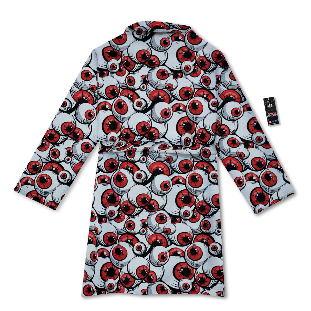 Scary Red Eyes Print Pattern Bathrobe-grizzshop