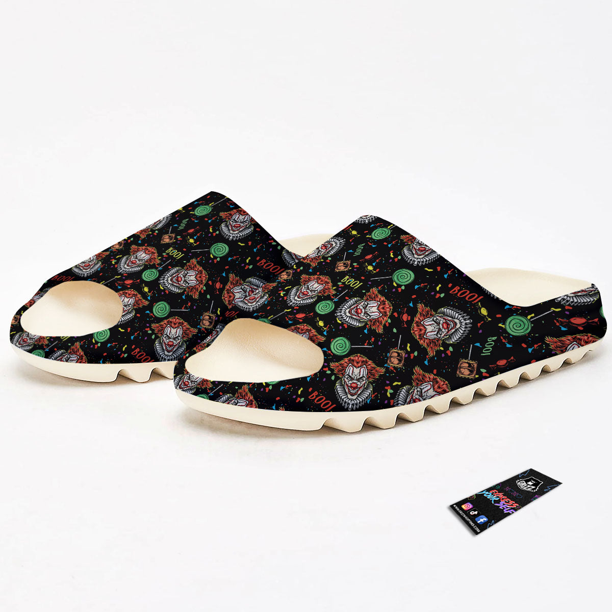 Scary Clown Halloween Print Pattern Sandals-grizzshop
