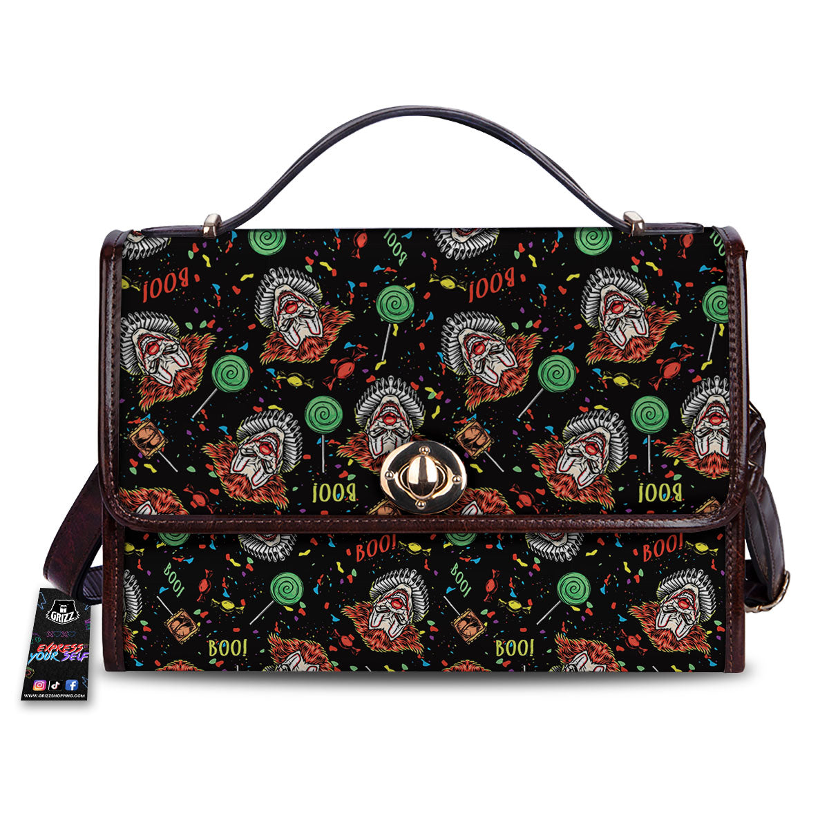 Scary Clown Halloween Print Pattern Women's Satchel Bag
