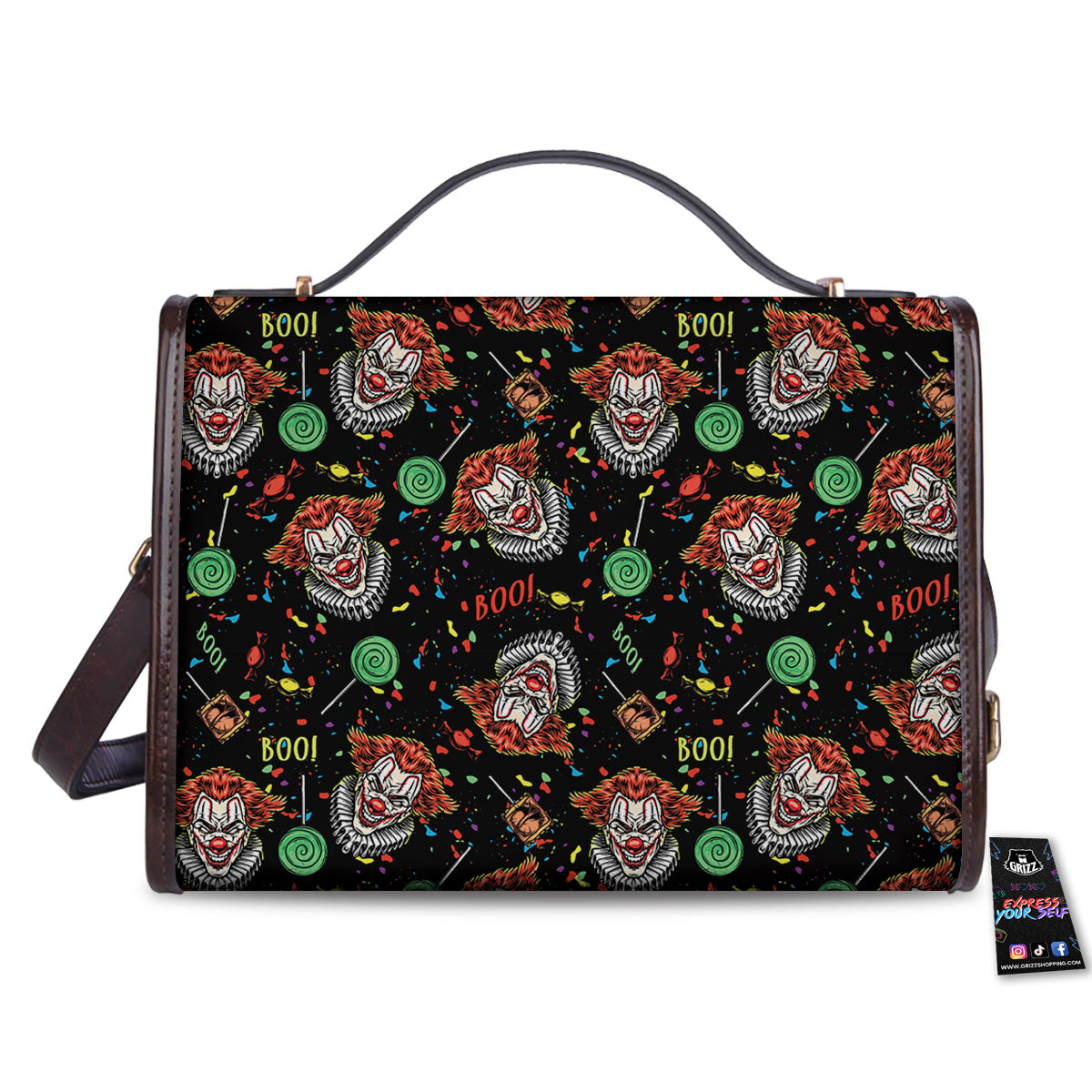 Scary Clown Halloween Print Pattern Women's Satchel Bag