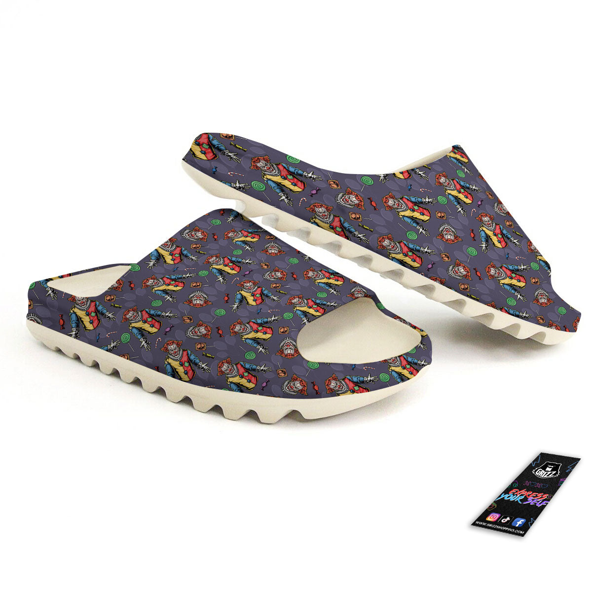 Scary Evil Clown Print Pattern Sandals-grizzshop