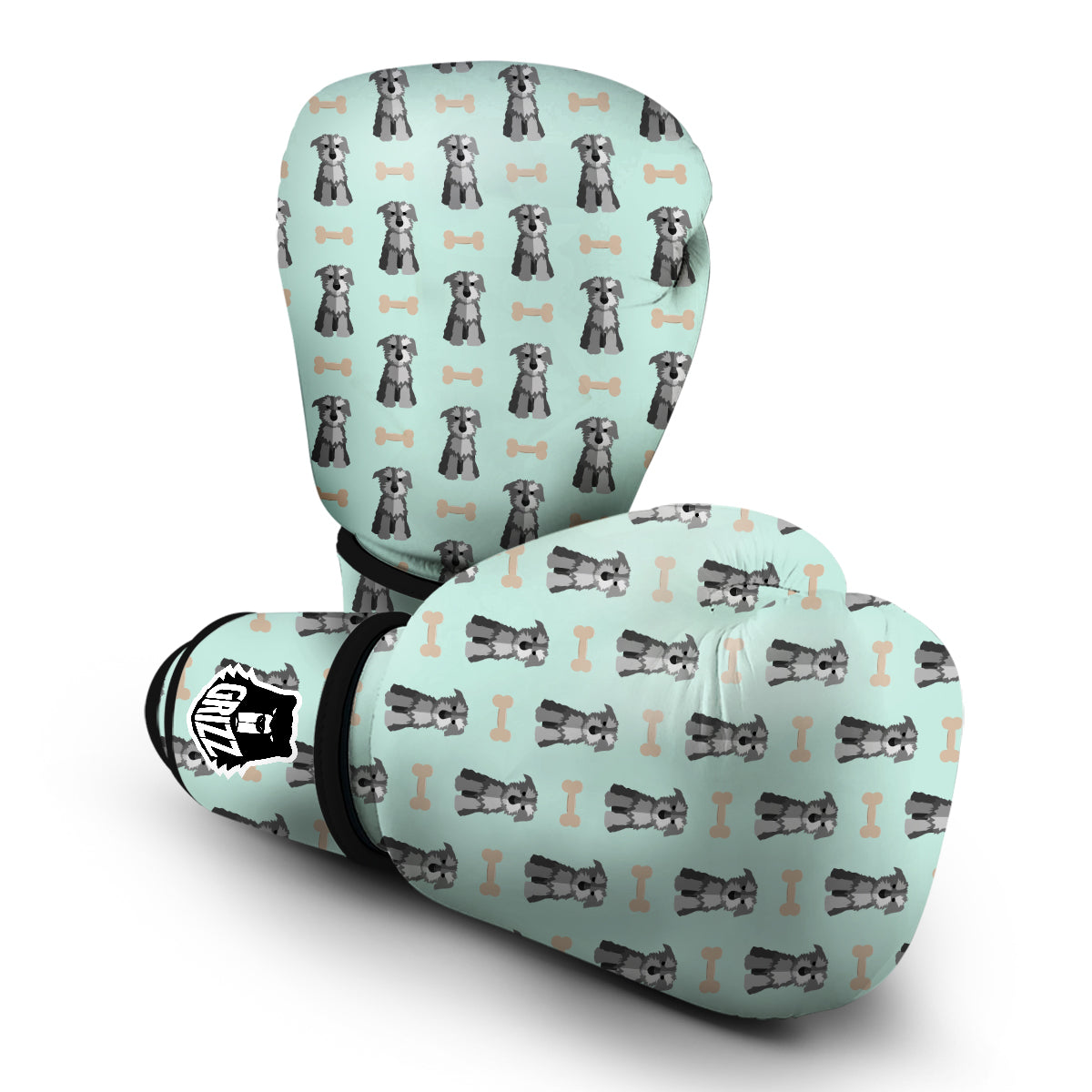 Schnauzer Dog Puppy Print Pattern Boxing Gloves-grizzshop