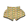 School Bus Print Pattern Muay Thai Boxing Shorts-grizzshop