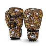 School Bus Teacher Pattern Print Boxing Gloves-grizzshop