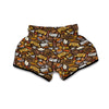 School Bus Teacher Pattern Print Muay Thai Boxing Shorts-grizzshop