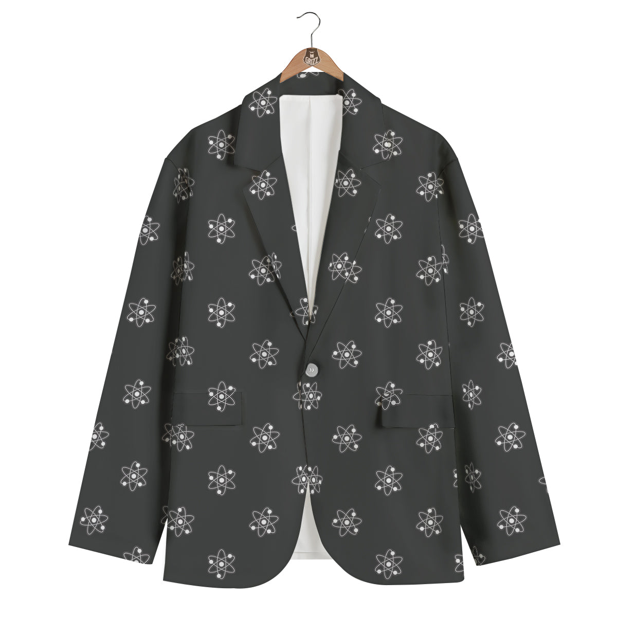 Science Atom Pattern Print Men's Blazer-grizzshop