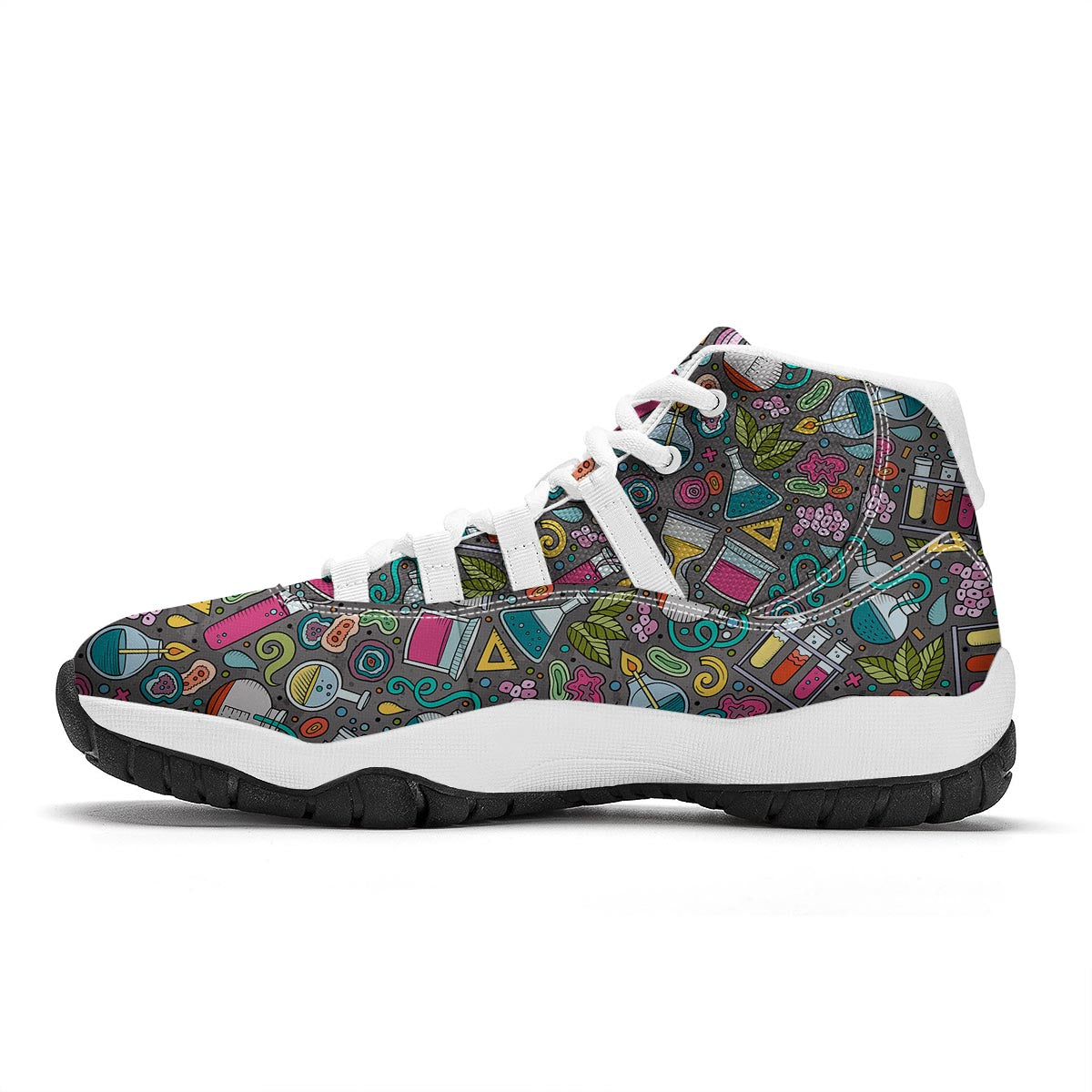 Science Chemistry Print Pattern White Bball Shoes-grizzshop