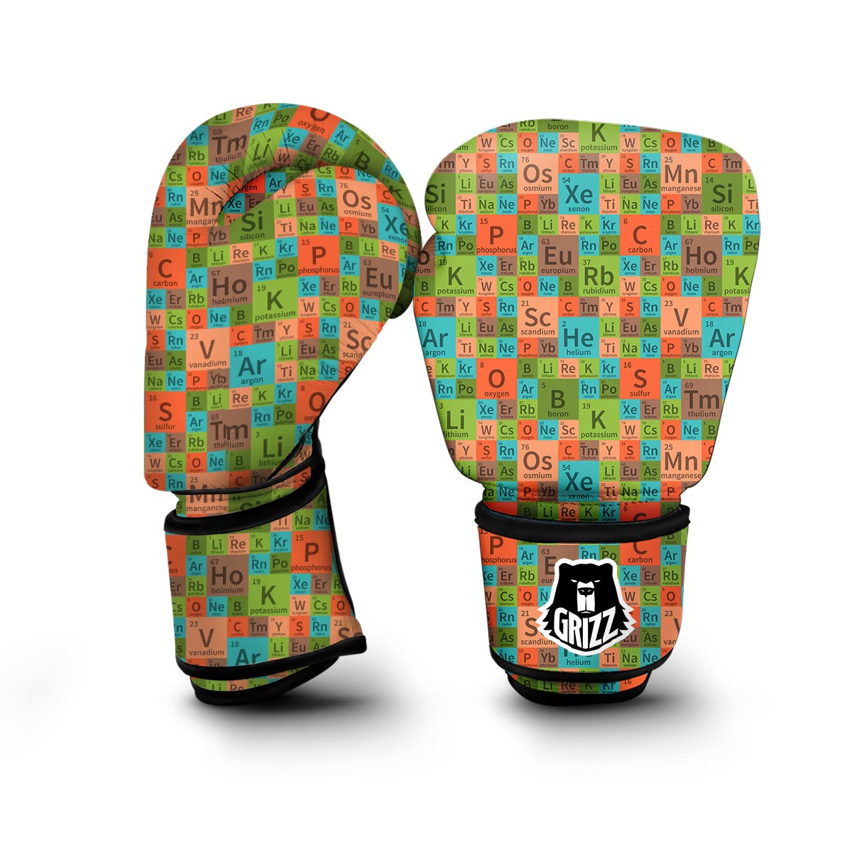 Science Periodic Table Pattern Print Boxing Gloves-grizzshop