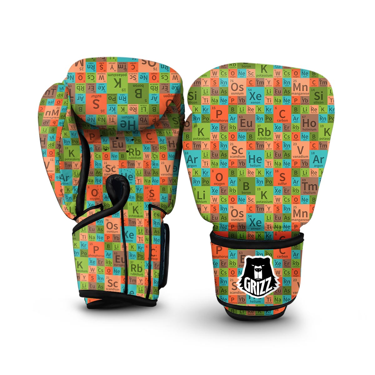 Science Periodic Table Pattern Print Boxing Gloves-grizzshop