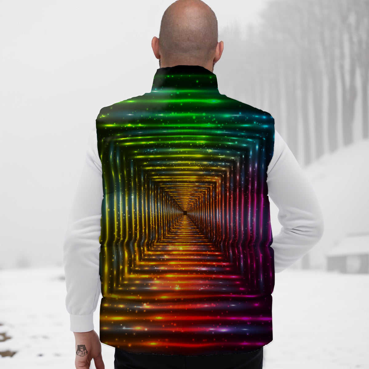 Science Periodic Table Pattern Print Down Vest-grizzshop