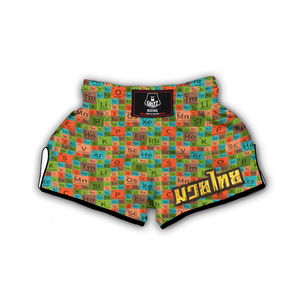 Science Periodic Table Pattern Print Muay Thai Boxing Shorts-grizzshop