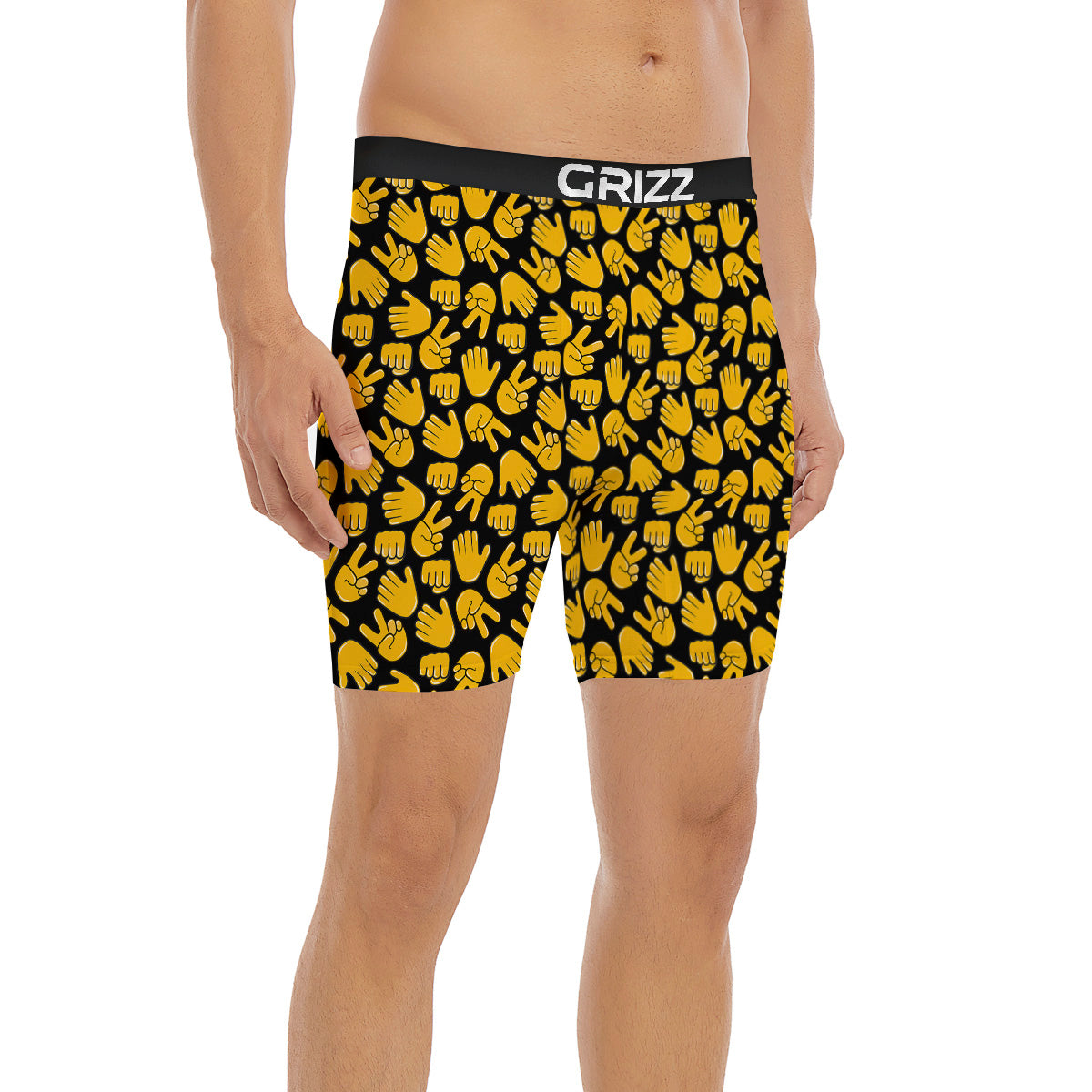 Scissors Paper Rock Emoji Print Pattern Boxer Briefs-grizzshop