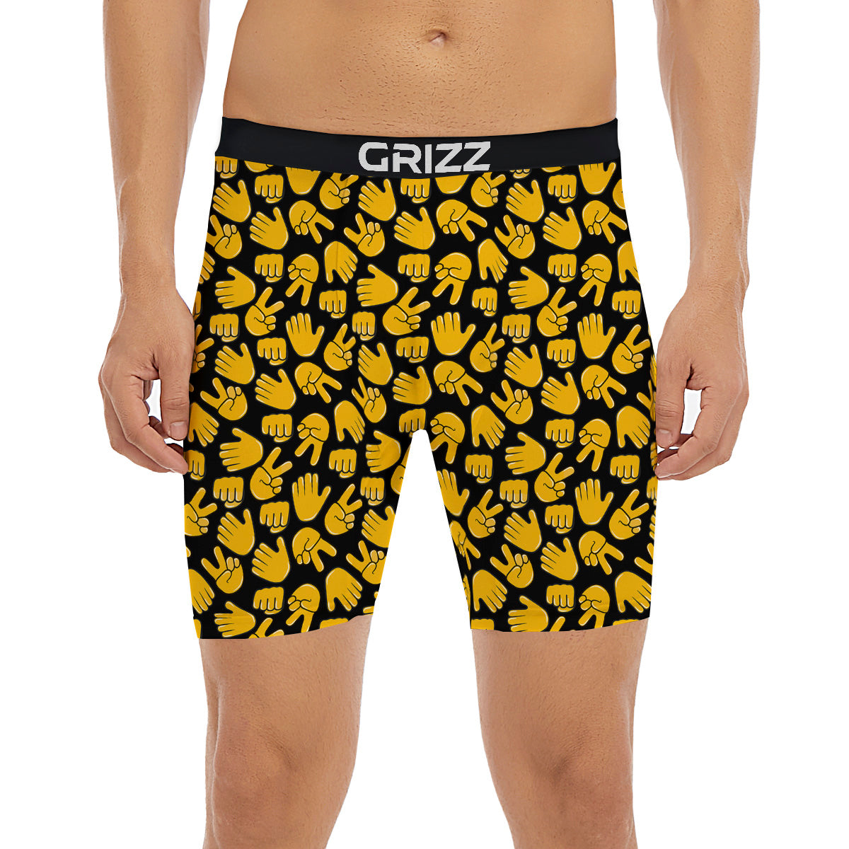 Scissors Paper Rock Emoji Print Pattern Boxer Briefs-grizzshop