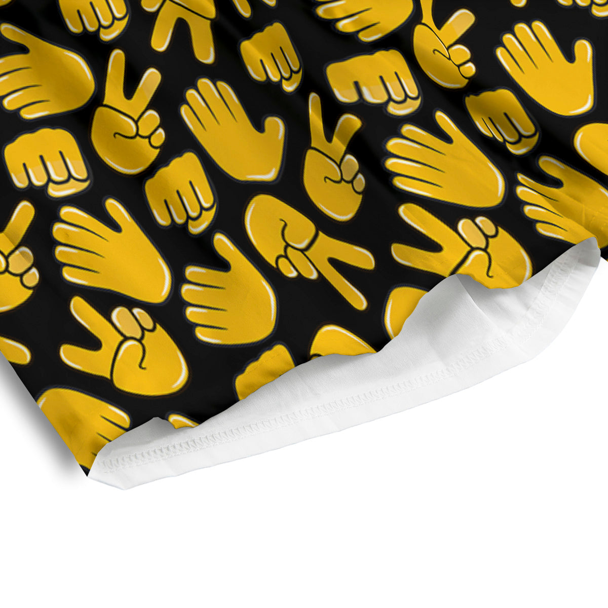 Scissors Paper Rock Emoji Print Pattern Men's Athletic Shorts