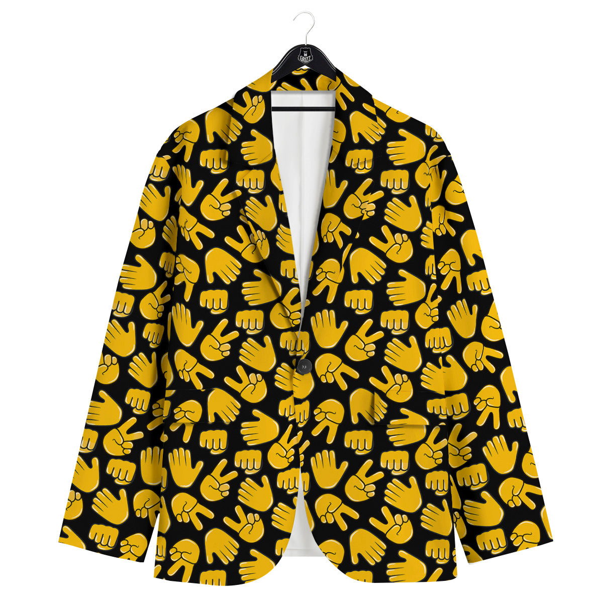 Scissors Paper Rock Emoji Print Pattern Men's Sport Coat-grizzshop