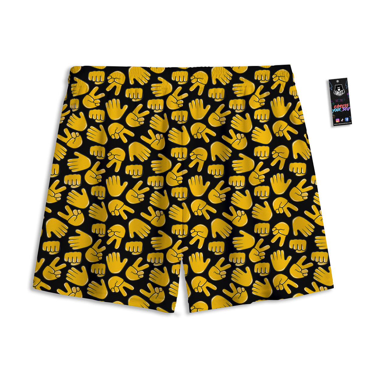 St. Patrick's Day Gold Clover Print Mesh Shorts