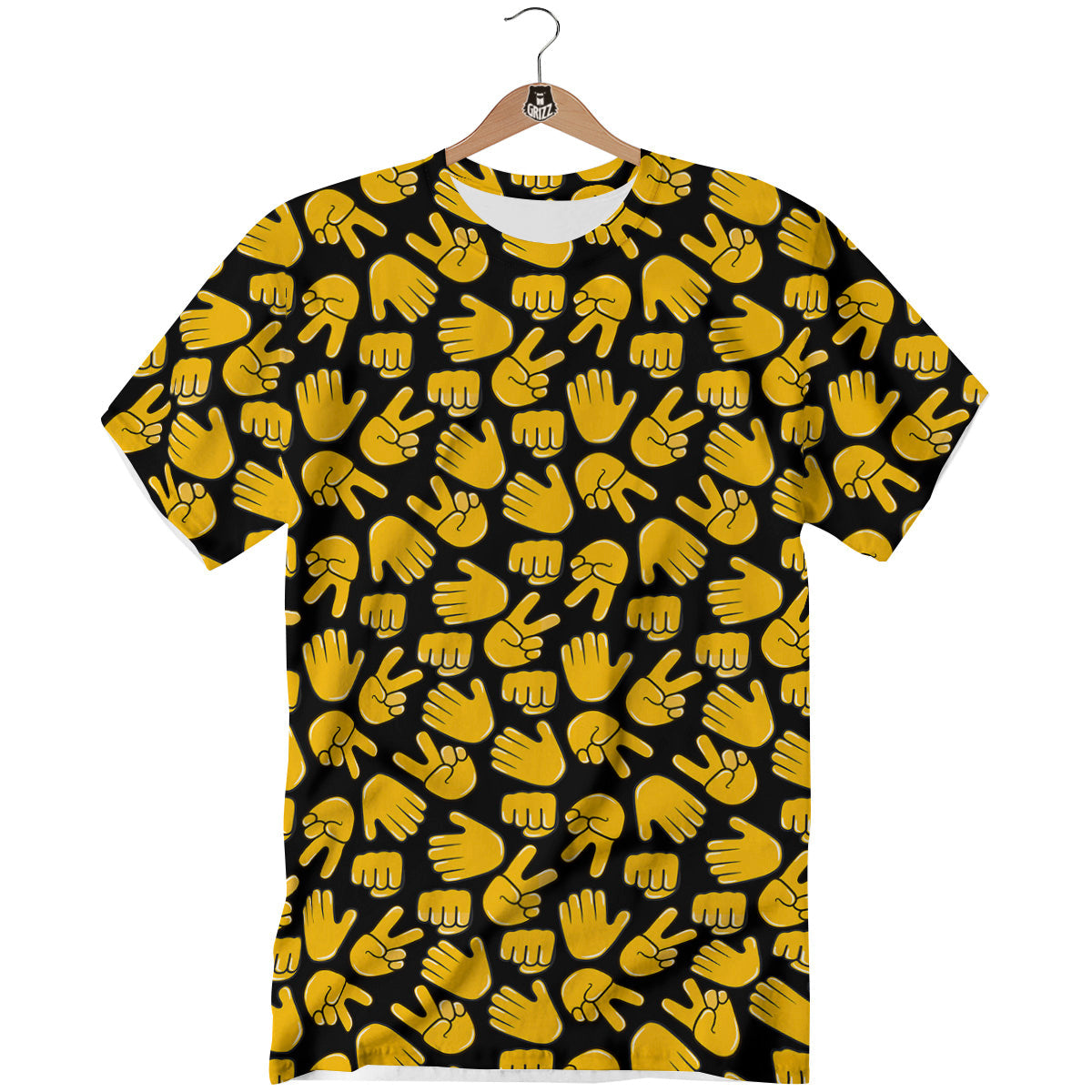 Scissors Paper Rock Emoji Print Pattern T-Shirt-grizzshop
