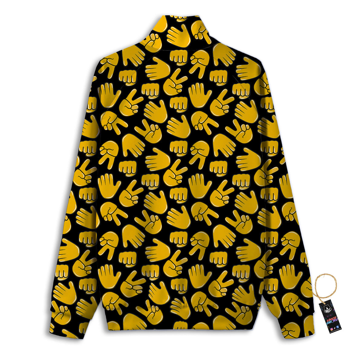 Scissors Paper Rock Emoji Print Pattern Track Jacket-grizzshop