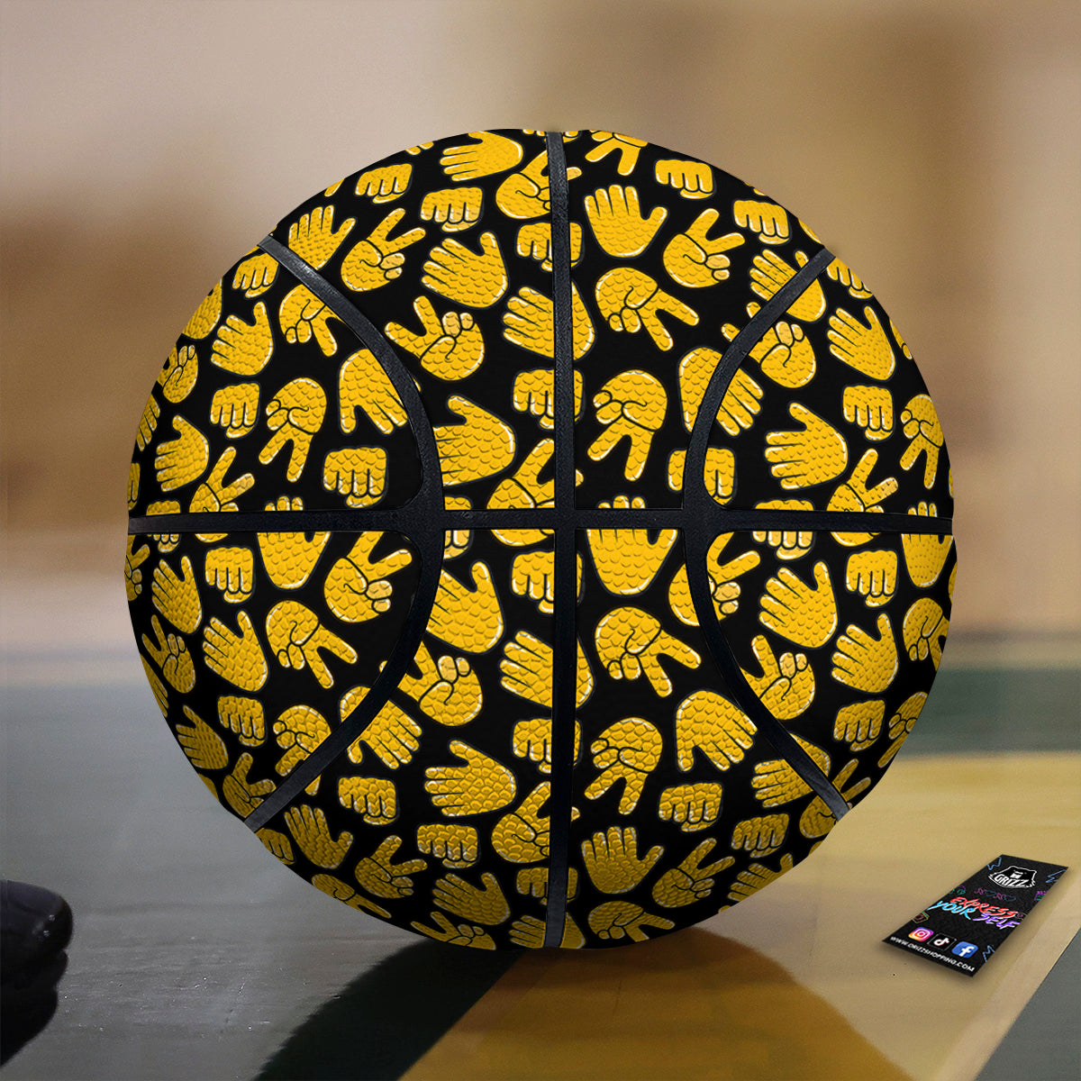 Scissors Paper Rock Emoji Print Pattern Basketball