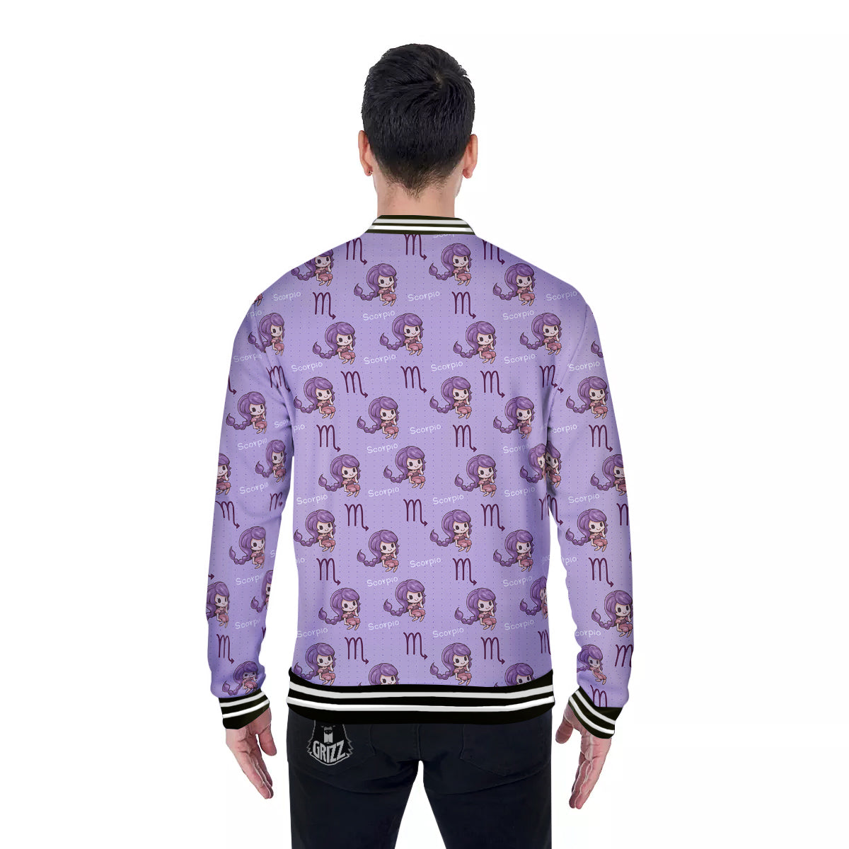 Scorpio Cute Cartoon Print Pattern Baseball Jacket-grizzshop