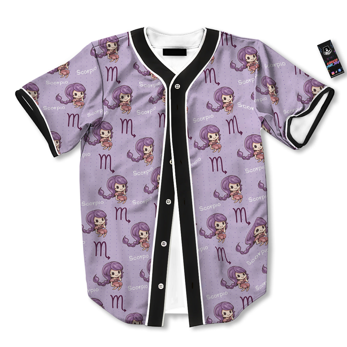 Scorpio Cute Cartoon Print Pattern Baseball Jersey-grizzshop