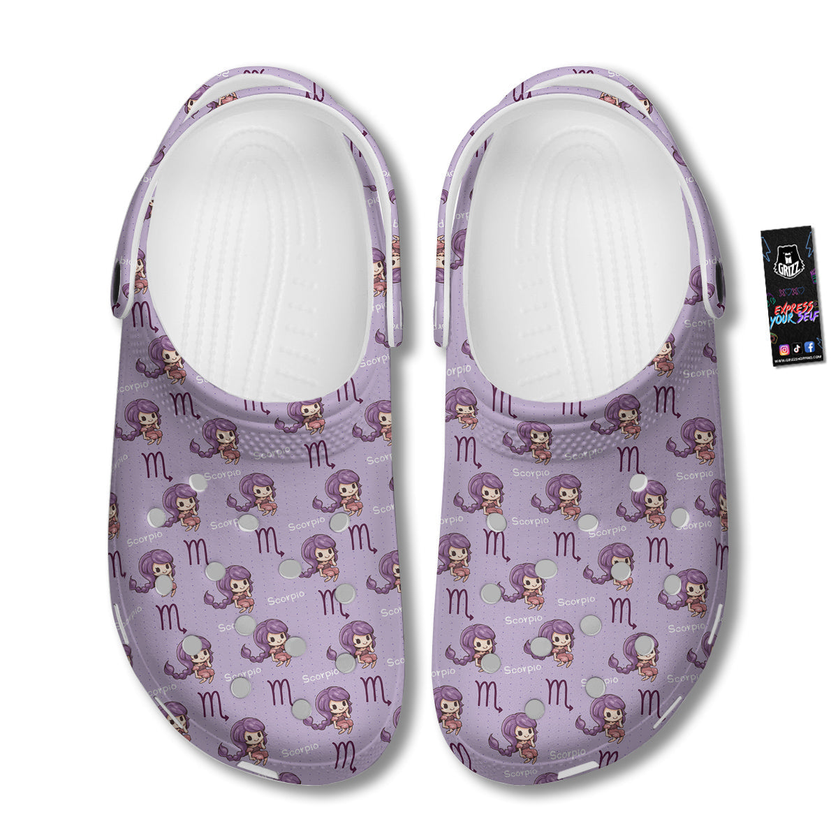 Scorpio Cute Cartoon Print Pattern Clog-grizzshop