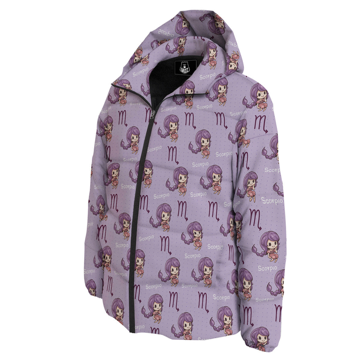 Scorpio Cute Cartoon Print Pattern Down Jacket-grizzshop