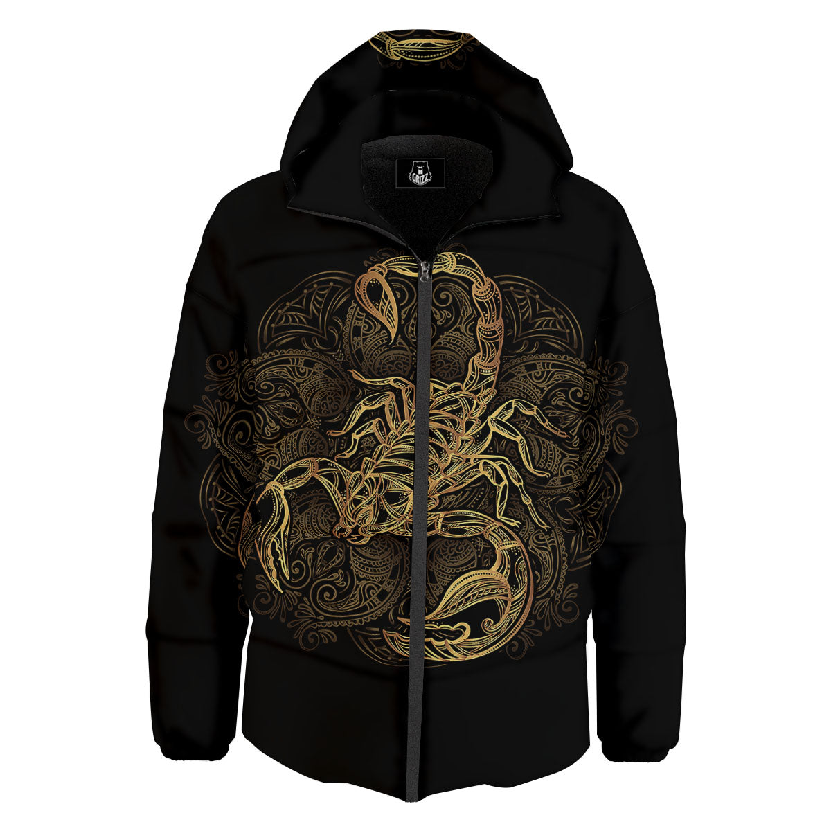Scorpio Gold Print Down Jacket-grizzshop