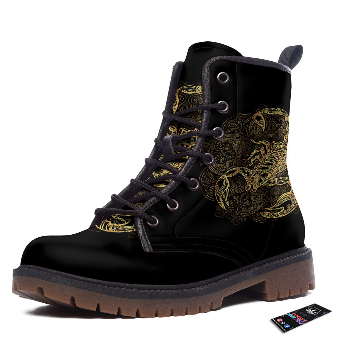 Scorpio Gold Print Work Boots-grizzshop
