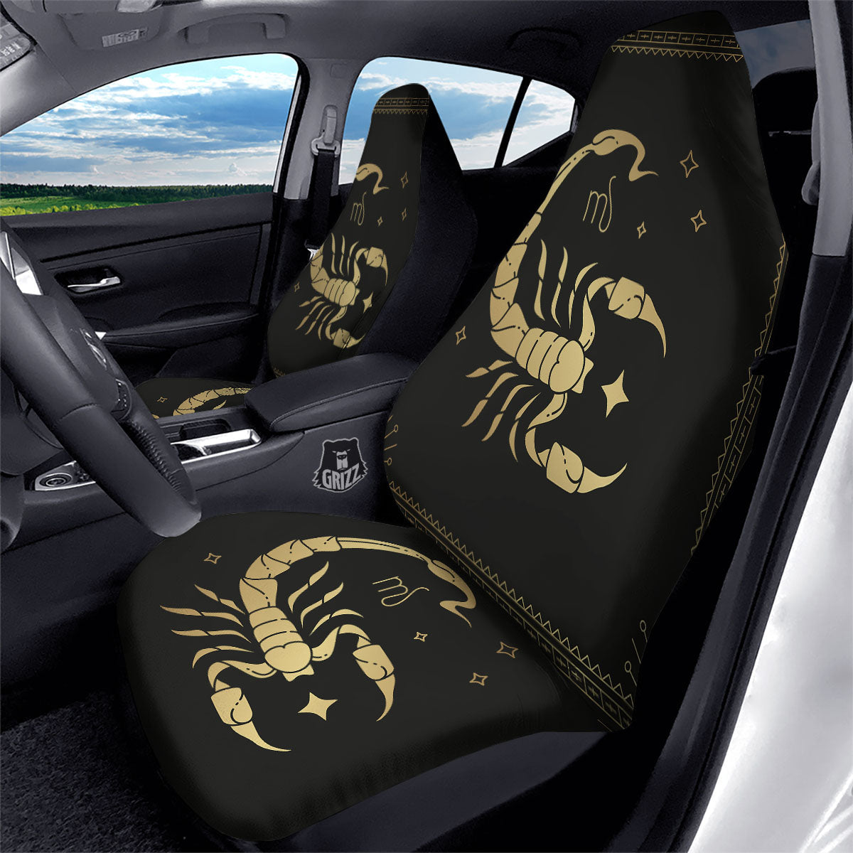 Scorpio Sign Astrological Print Car Seat Covers-grizzshop