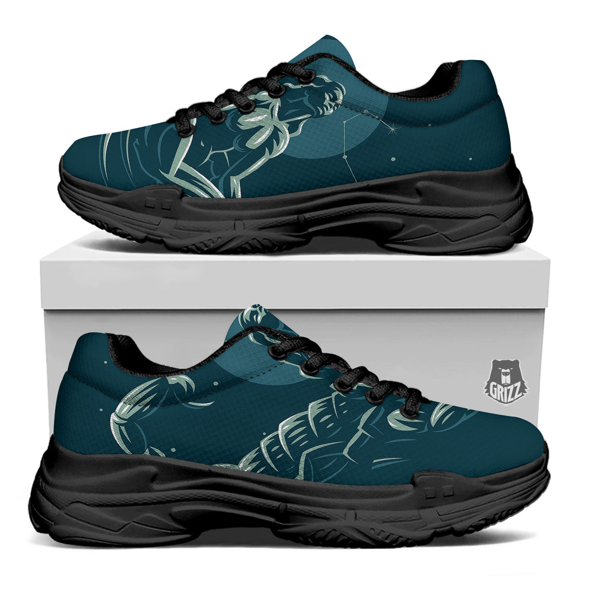 Scorpio Sign Astrology Print Black Chunky Shoes-grizzshop