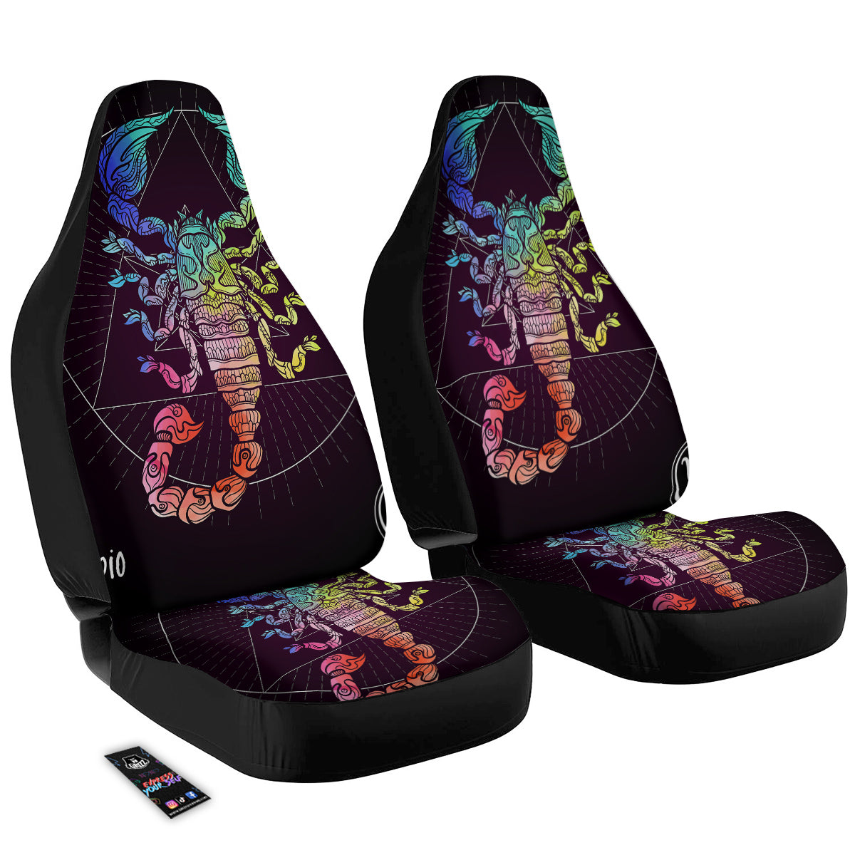 Scorpio Sign Colorful Print Car Seat Covers-grizzshop